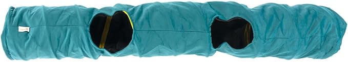 Velvet Fabric - Foldable/Collapsible - 55x8.66 Inches Cat Tunnel (Miami Blue)
