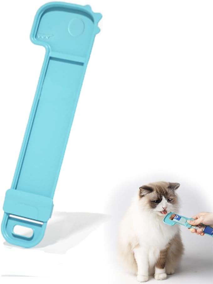 Cat Wet Treats Dispense Spoon, Cat spoons for wet food, Treat Squeeze Spoon, Cat Feeding spoon, Wet Cat Food Storage pet Food Spoon(03-Blue)…