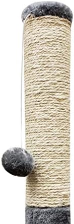 Cat Tree – Cat Scratching Post with Furry Ball Toy – Cat Climber Made with Real Pinewood, Natural Sisal, and Faux Fur Material