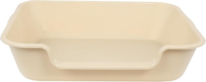 1 Pack of Extra Large Cat Litter Box (ABS Material), Low Entry Senior Litter Pen for Geriatric Kitty Big Cats, Jumbo Pet Safe Litter Boxes Tray for Pets Potty (Beach Sand, 24" L x 20" W)