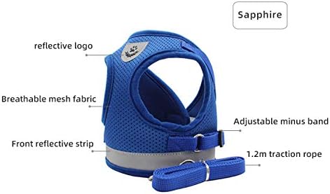 Comfort Step-in Cat Dog Harness and Leash Set for Puppies Cats Kitty Escape Proof Pet Vest Harnesses for Small Animals Rabbit/Mouse/Cats (L:5-7KG, Red)