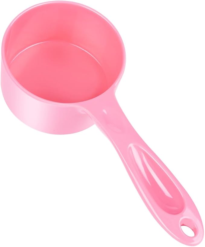 SUPERDESIGN 1 Cup Dog Food Scoop for Container Melamine Measuring Scoop for Dogs Cats Birds and Rabbits Pet Food Feeding Scoop Dishwasher Safe - Baby Pink
