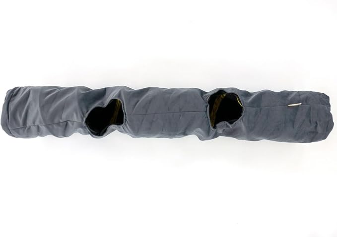 Velvet Fabric - Foldable/Collapsible - 55x8.66 Inches Cat Tunnel (Gray)