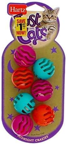 Hartz Just For Cats Midnight Crazies Cat Toy Balls - Assorted, for All Breed Sizes