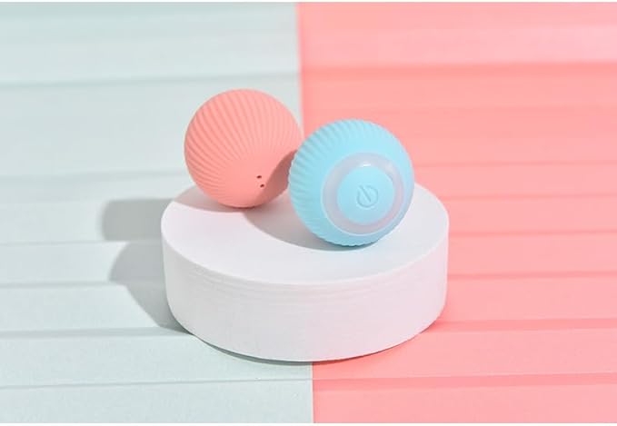 Pet's Interactive Cat Toys Ball, Self-Moving and Auto-Rolling Balls for Indoor Playing Stimulate Your Kitten Hunting Instincts, Mouse for Cats(Pink, Blue)(Blue)