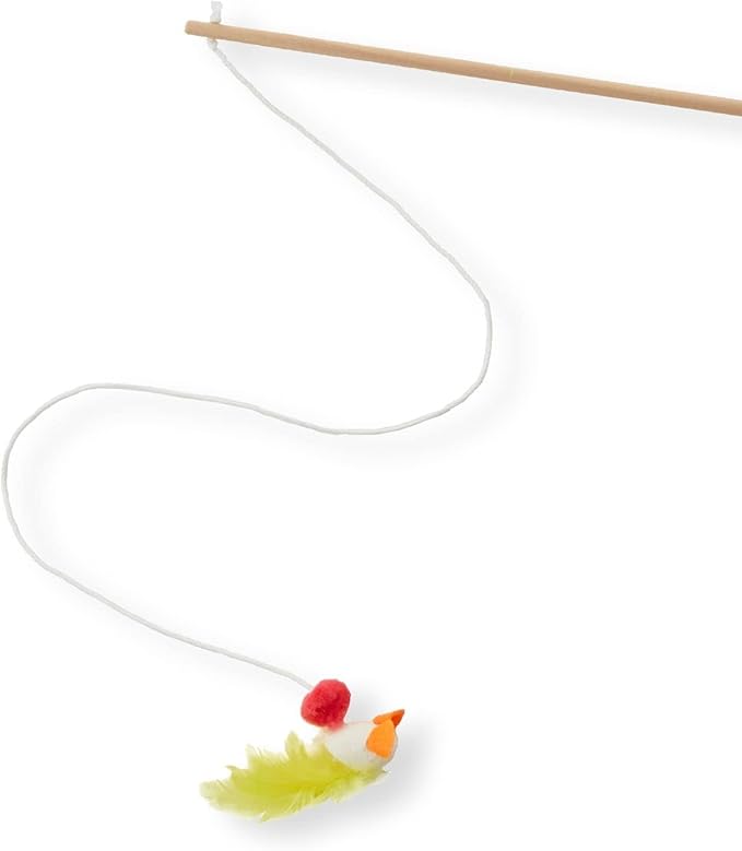 NECOICHI Flitters Wobble Mouse Cocoon Toys, Unique Cat Wand Toy Feather (Feather, Wand Toy)