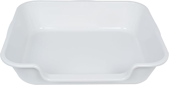 1 Pack Extra Large Dog Litter Box Pan Tray (ABS Material), Low Entry Jumbo Senior Litter Boxes for Multiple Kitten Big Cats, Pet Safe Indoor Dog Potty (Light Gray, 24" L x 20" W)