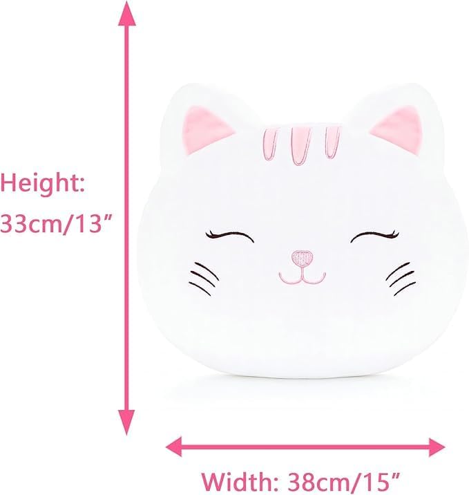 Lazada Kids Pillow White Cat Plush Pillows Toy Soft Gift Baby Girl Gifts White 15 Inches…