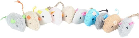 emours Catnip Cat Toys Mouse Interactive Cat Toy, 10pcs Value Pack, Assorted Colors