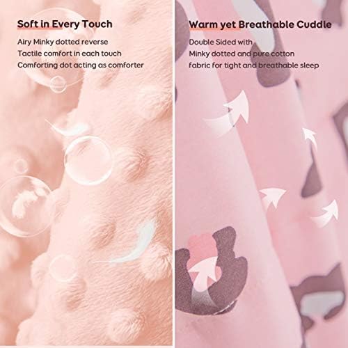 Uttermara Weighted Blanket 5 lbs, Ultra Cozy Minky Fleece and Cotton Sided with Cartoon Patterns, Reversible Heavy Blanket Great for Calming and Sleeping, 36x48 inches, Pink Leopard