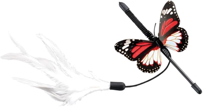 SPOT Ethical Pet Products Fluttering Butterfly Mini Teaser Wand for Cat, 8"