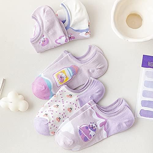 Benefeet Sox Womens Girls Cute No Show Liner Socks Non Slip Funny Patterned Low Cut Socks Novelty Cotton Loafer Footies Sock