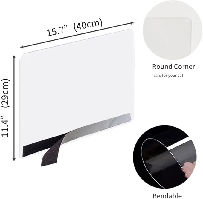 3 Pack Cat Litter Box Pee Shields, High Side Open Top Kitty Litter Pan Shield - Keep Litter in The Pan, (Litter Box Not Included)