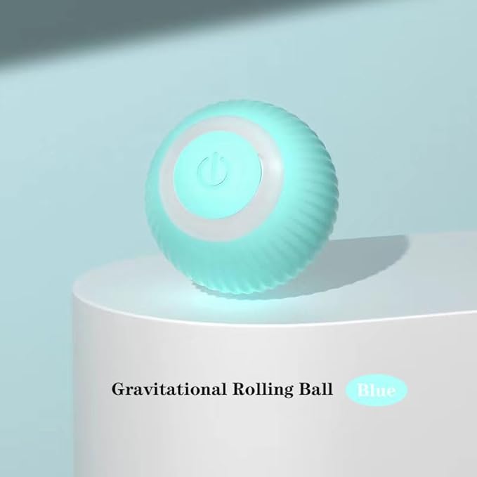 Pet's Interactive Cat Toys Ball, Self-Moving and Auto-Rolling Balls for Indoor Playing Stimulate Your Kitten Hunting Instincts, Mouse for Cats(Pink, Blue)(Blue)