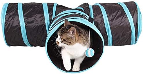 iHOO Cat Tunnels Crinkle Play Toys Collapsible Tube with Ball Maze Cat House Pet Interactive for Cat Puppy Kitten Rabbit Type1