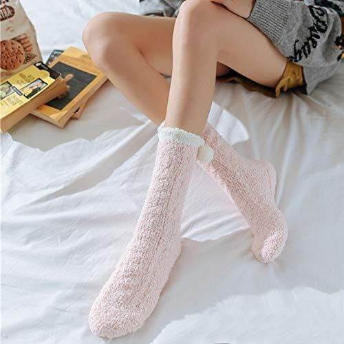 6 Pairs Womens Fuzzy Socks Winter Warm Soft Cozy Fluffy Microfiber House Sleeping Slipper Socks Christmas Gifts