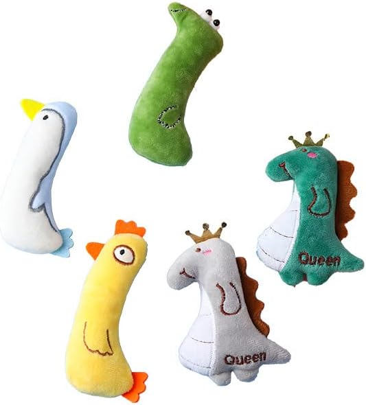 Cat Toy 5 Packs Catnip Toys for Cats & Kittens Cat Toys for Indoor Cats,Soft & Plush Cut Catnip Toy Catnip Filled Cartoon Mice Cat Teething Chew Toy Set of 5