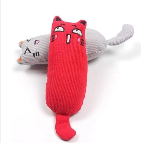 Catnip Filled Cartoon Mice Cat Teething Chew Toys, Set of 5, Bite Resistant