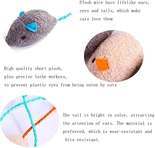 Cat Toy Interactive Toy Plush Kittens Kitty Mouse Shaped Toy, Cat Chew Toy Indoor.