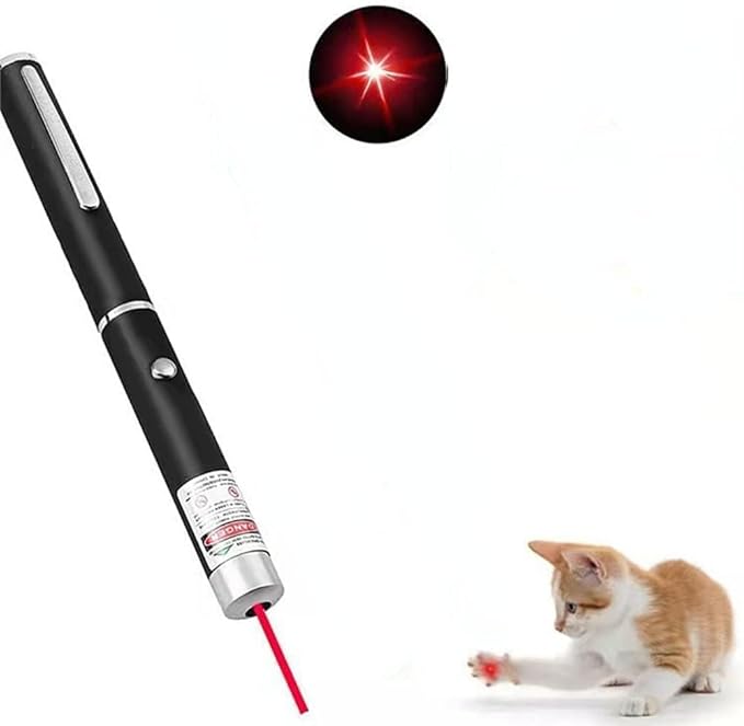Laser Pointer for Cats Dogs Rechargeable Cat Laser Toys Interactive Cat Toys for Indoor Pet Toys Laser Presentation Remotes Red Light (1 PCS Pack Red Light, USB Rechargeable)