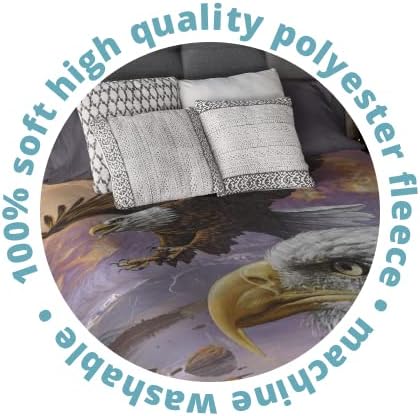 Dawhud Direct Fleece Throw Blanket - 75x90-Inch Flying Eagle Plush Blanket for Kids and Adults - Soft and Cozy for Bed, Couch, or Travel - Thoughtful Gifts Animal Lovers