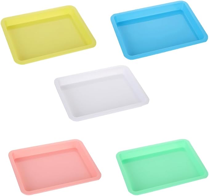 5 Pcs Plastic Kitten Litter Boxes Small Bunny Litter Box Open Cat Litter Box Pet Kitty Litter Pan Portable Cat Waste Tray for Indoor Cats