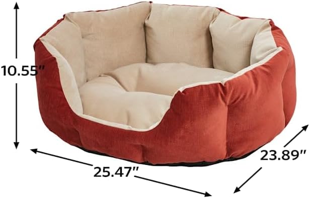 Midwest Homes for Pets QuietTime Deluxe Tulip Nesting Pet Bed, Russet/Tan, Small