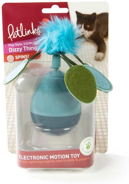 Petlinks Dizzy Thing Spinning Electronic Motion Cat Toy, Battery Powered - Blue, One Size