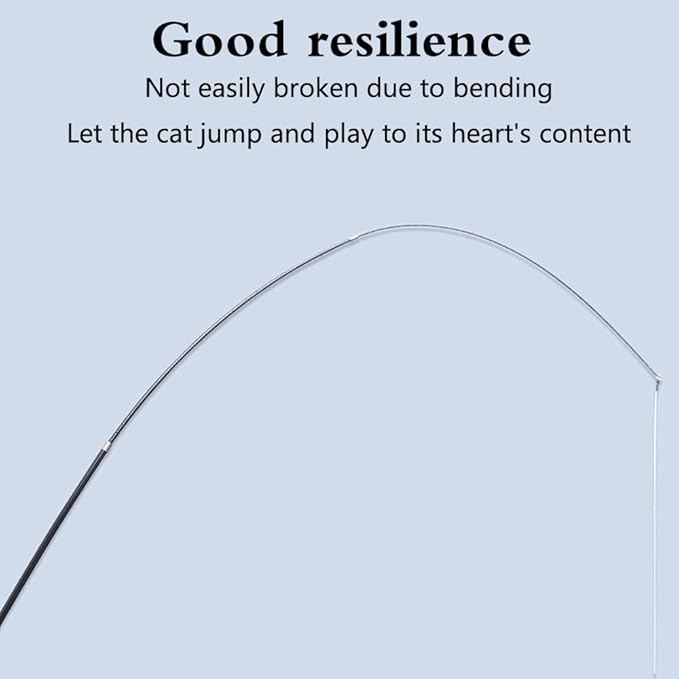 DONGKER Cat Wand Toy Set,3 Stage Retractable Kitten Feather Toys with Bells & 6 Replacement Heads for Teasing Cat Playing(Can't be used for catfishing)