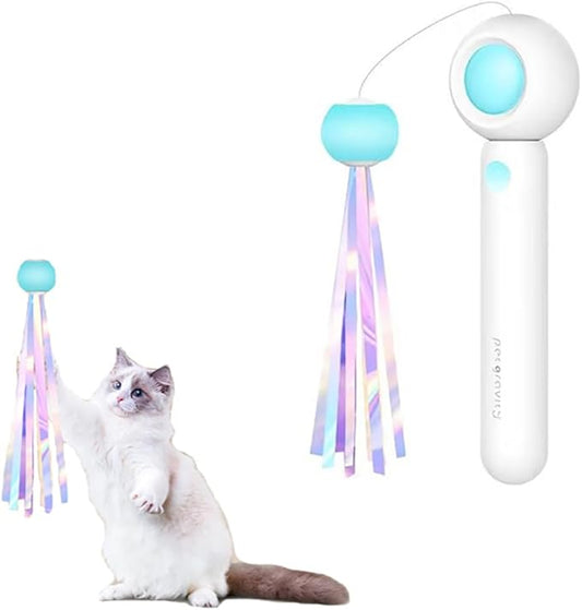 Cat Wand Toy Interactive Cat Toy Funny Cat Toys Retractable Cat-teasing Stick Cat Wand Toys for Indoor Cats Cat Toys Cat Toy Indoor Cats Cat Teaser Cat String Toy (blue)