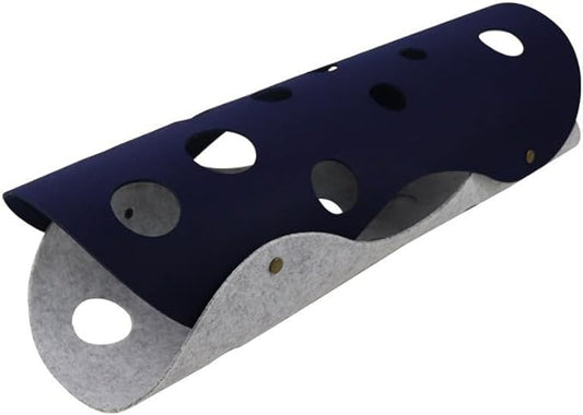 Felt Cat Tunnel, Foldable Cat Tunnel for Indoor or Outdoor Cats with 2 Holes, DIY Cat Play Mat for Interactive/Exercise, Toy for Cats (Blue+Grey)