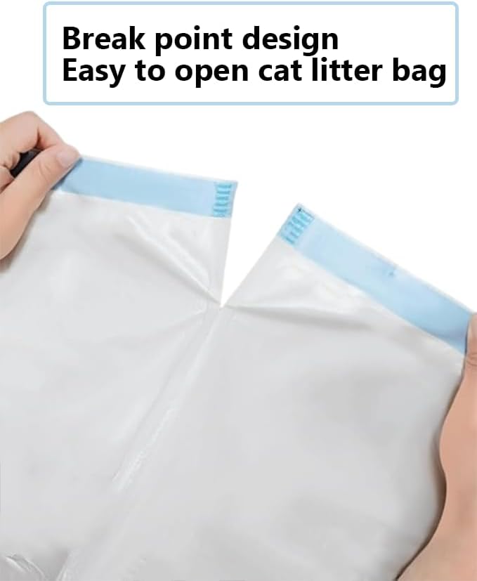 100 Counts, Drawstring Cat Litter Box Liners 19.5 Inches X 22 Inches, 2 Mils Thickness, Compatible with Litter Robot 4 and 3, Extra Thick Waste Bags 9-11 Gallon Capacity