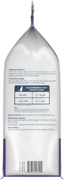Blue Buffalo Basics Grain-Free Dry Cat Food, Skin & Stomach Care, Limited Ingredient Diet for Indoor Cats, Turkey & Potato Recipe, 5-lb. Bag