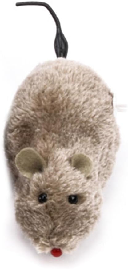 Random Color Furry Mice Cat Toy Wind Up Toys Realistic Mouse Toys Funny Moving Toys, Cat Mice and Animals Toys Interactive Play Mouse Toy for Cat Kitten，Cat Mice and Animals Toys