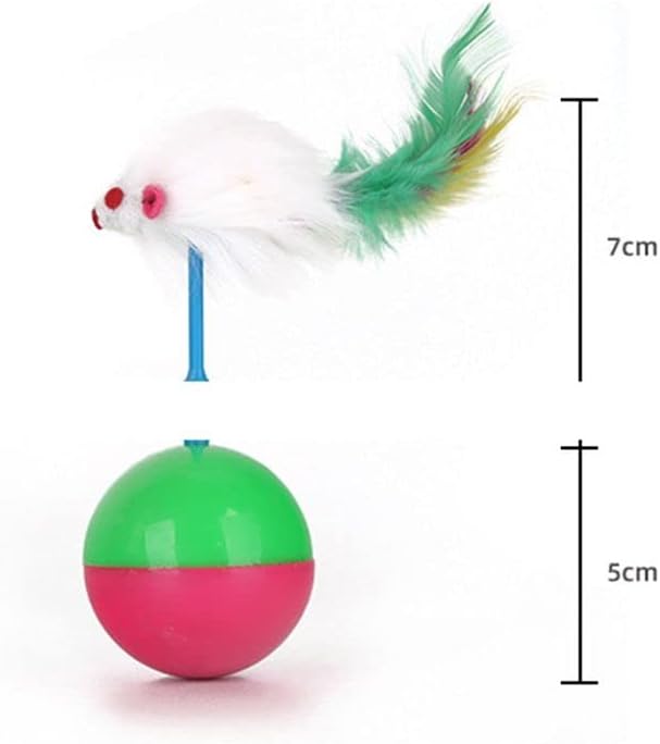HomeSoGood 2pcs Tease cat Tumbler mice Toys,False Feather Mice Ball Toys Kitten Pet Dog(Mix)