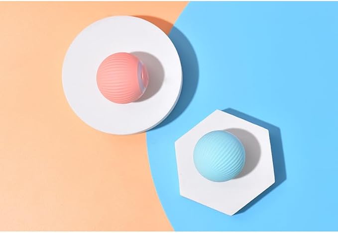 Pet's Interactive Cat Toys Ball, Self-Moving and Auto-Rolling Balls for Indoor Playing Stimulate Your Kitten Hunting Instincts, Mouse for Cats(Pink, Blue)(Blue)
