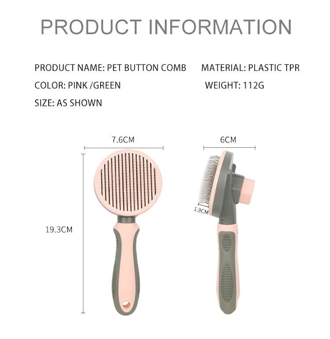 Pet Grooming Tool Needle Brush, Self Cleaning Slicker Brushes for Pet Grooming, Remove Undercoat, Proven Grooming Tools for Dogs Cats and Other Animals (Curved Needle - Purple)