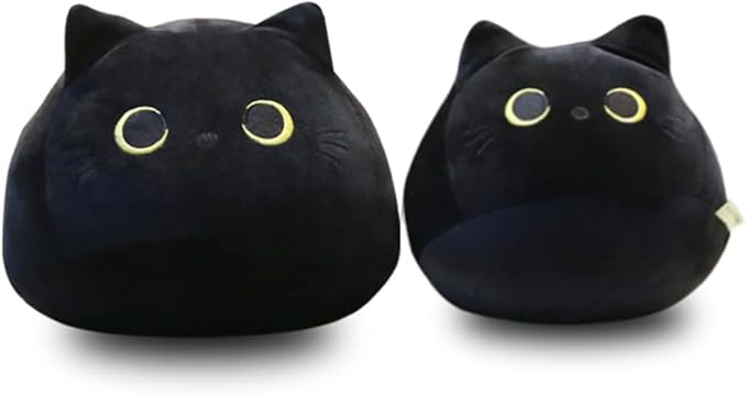 Black Cat Stuffed Animal Plush Toy Creative Cat Shape Soft Pillow Toys Gifts Cute Dolls for Girlfriend Kids Baby Girls, 55cm/21.7in