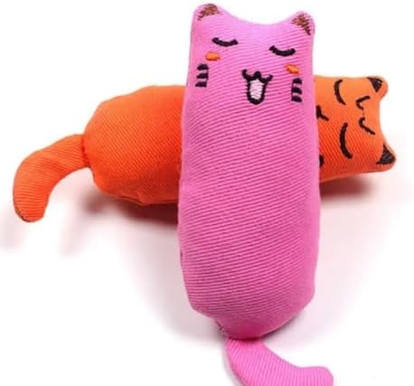 Catnip Filled Cartoon Mice Cat Teething Chew Toys, Set of 5, Bite Resistant