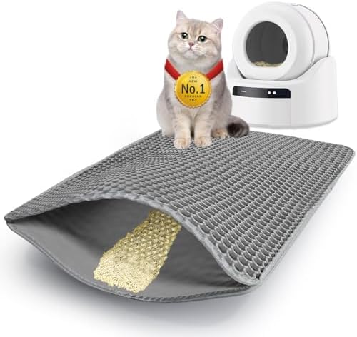 30" x 24" Large Honeycomb Cat Litter Mat Enhance Your Cat's Litter Experience : Effortlessly traps litter, Durable, Waterproof, and Anti-slip, Perfect companion for litter box