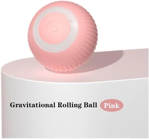 Pet's Interactive Cat Toys Ball, Self-Moving and Auto-Rolling Balls for Indoor Playing Stimulate Your Kitten Hunting Instincts, Mouse for Cats(Pink, Blue)(Pink)