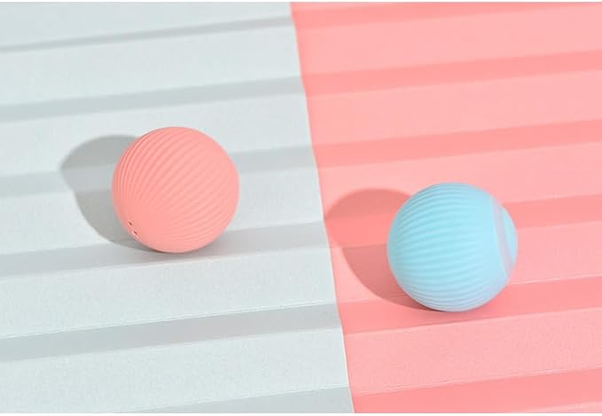 Pet's Interactive Cat Toys Ball, Self-Moving and Auto-Rolling Balls for Indoor Playing Stimulate Your Kitten Hunting Instincts, Mouse for Cats(Pink, Blue)(Blue)