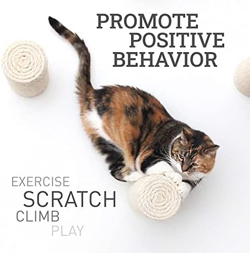 Catastrophic Creations Floating Cat Scratching Post, Hand-Crafted Sisal Cat Scratcher Post, Wall Cat Shelves & Scratching Posts for Indoor Cats, Durable & Modern Cat Furniture (3 Pc)