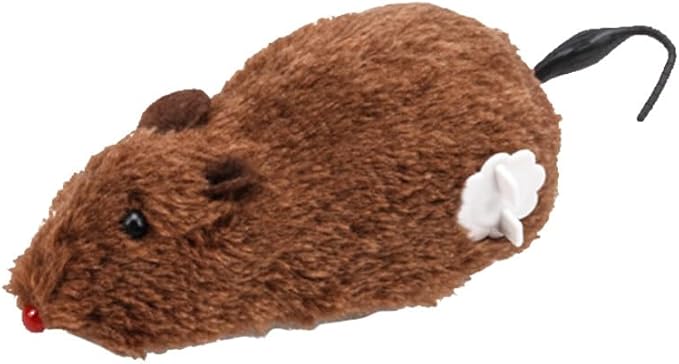 Random Color Furry Mice Cat Toy Wind Up Toys Realistic Mouse Toys Funny Moving Toys, Cat Mice and Animals Toys Interactive Play Mouse Toy for Cat Kitten，Cat Mice and Animals Toys