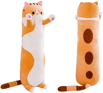 shangman Lovely Plush Cat Doll Cute Cartoon Soft Stuffed Kitten Long Throw Sleeping Pillow Toy Gift for Kids Girlfriend Multiple Size (Brown,50cm/19.6in)