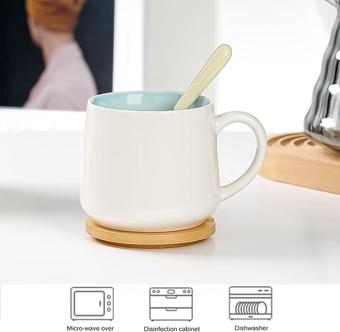 BigNoseDeer Cute Ceramic Donkey Coffee Mug Funny Mug with 3D Animal Inside Kawaii Tea Cup with Spoon and Lid Cool Stuff Christmas Gifts Birthday Mother's Day Cute Gifts for Women Kids 12oz（Donkey）