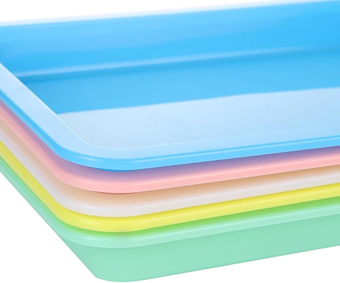 5 Pcs Plastic Kitten Litter Boxes Small Bunny Litter Box Open Cat Litter Box Pet Kitty Litter Pan Portable Cat Waste Tray for Indoor Cats