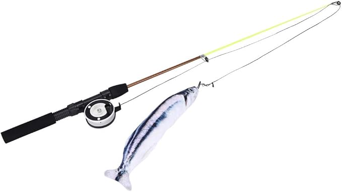 Cat Feather Toys Wand, Plastic Simulation Telescopic Pet Cat Funny Teaser Dangler Rod Stick with Feather, Catnip Interactive Training Toy for Indoor Cats Kitten Play Chase