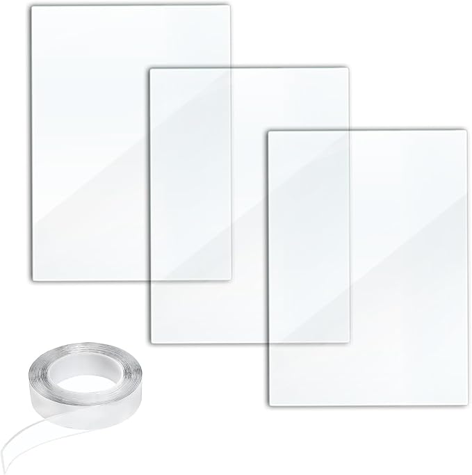 3 PCS Cat Litter Box Pee Shields with 1 Nano Tape, Keep Litter in The Pan, Easy Clean Transparent Cat Litter Box Pee Splash Guard for Open Top Cat Litter Box 15.8×11.8in