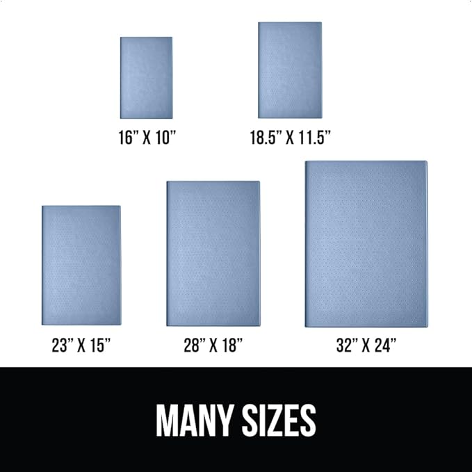 GORILLA GRIP 100% Waterproof Raised Edge BPA Free Silicone Pet Feeding Mat, Dog Cat Food Mats Contain Spills Protects Floors, Placemats for Cats and Dogs Water Bowl, Pets Accessories 28x18 Blue